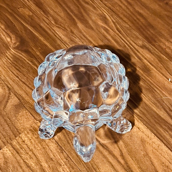 Clear Lead Crystal Craved Vintage Turtle 8X6.5 - Picture 5 of 7